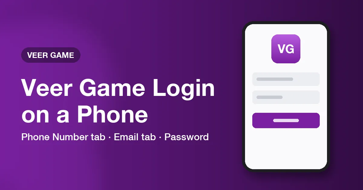 Banner for Veer Game login showing phone number and email sign-in options